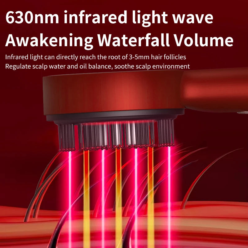 Electric Massage Comb Vibration Red Light Hair Growth