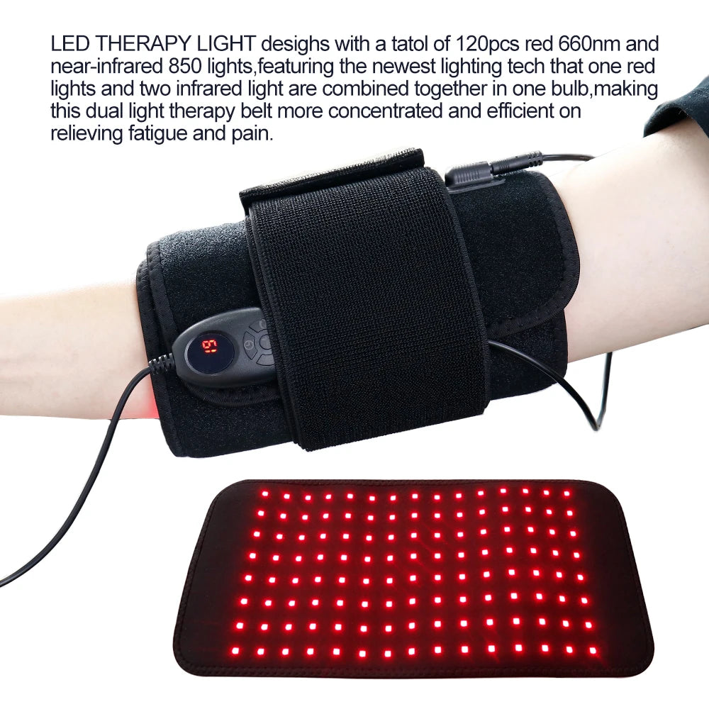 3 in 1 LED Infrared Light Therapy Body Pad Wearable Wrap for Back Shoulder Waist