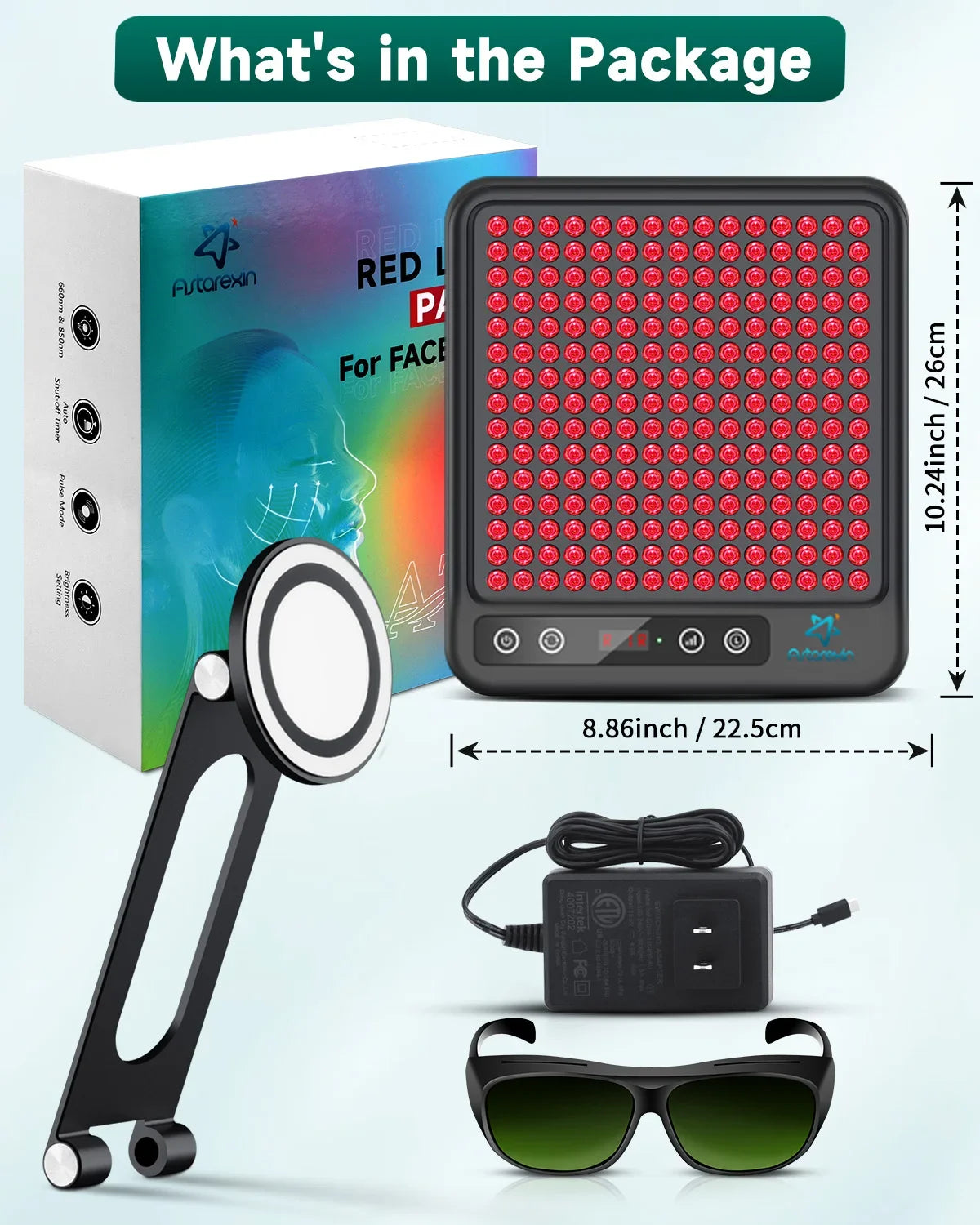 Astarexin Red Light Therapy Panel Device LED Facial Anti-inflammatory Skin Care